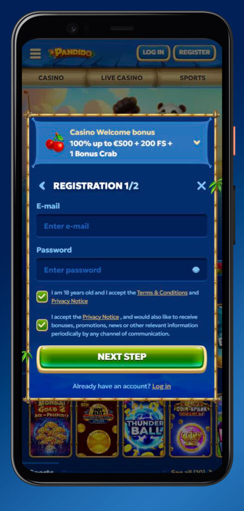 register pandido app